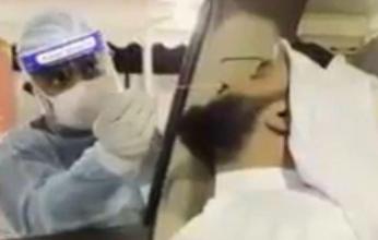 بالفيديو.. رد فعل الشيخ مشاري العفاسي بعد إجراء مسحة الأنف
