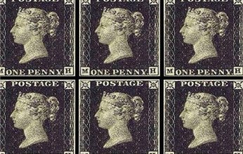 بيع أول طابع بريدي في العالم