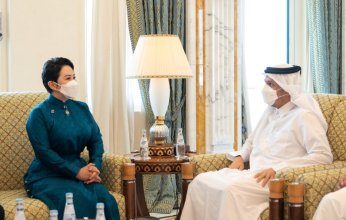 نائب رئيس مجلس الوزراء وزير الخارجية القطري يجتمع مع وزيرة خارجية منغوليا