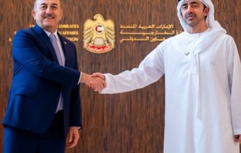 عبد الله بن زايد يستقبل وزير خارجية تركيا في أبوظبي