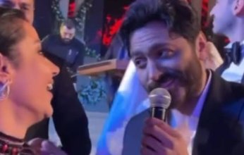 تامر حسني يفاجئ رضوى الشربيني بـ«سي السيد».. .وترد «اخدتني على خوانة»