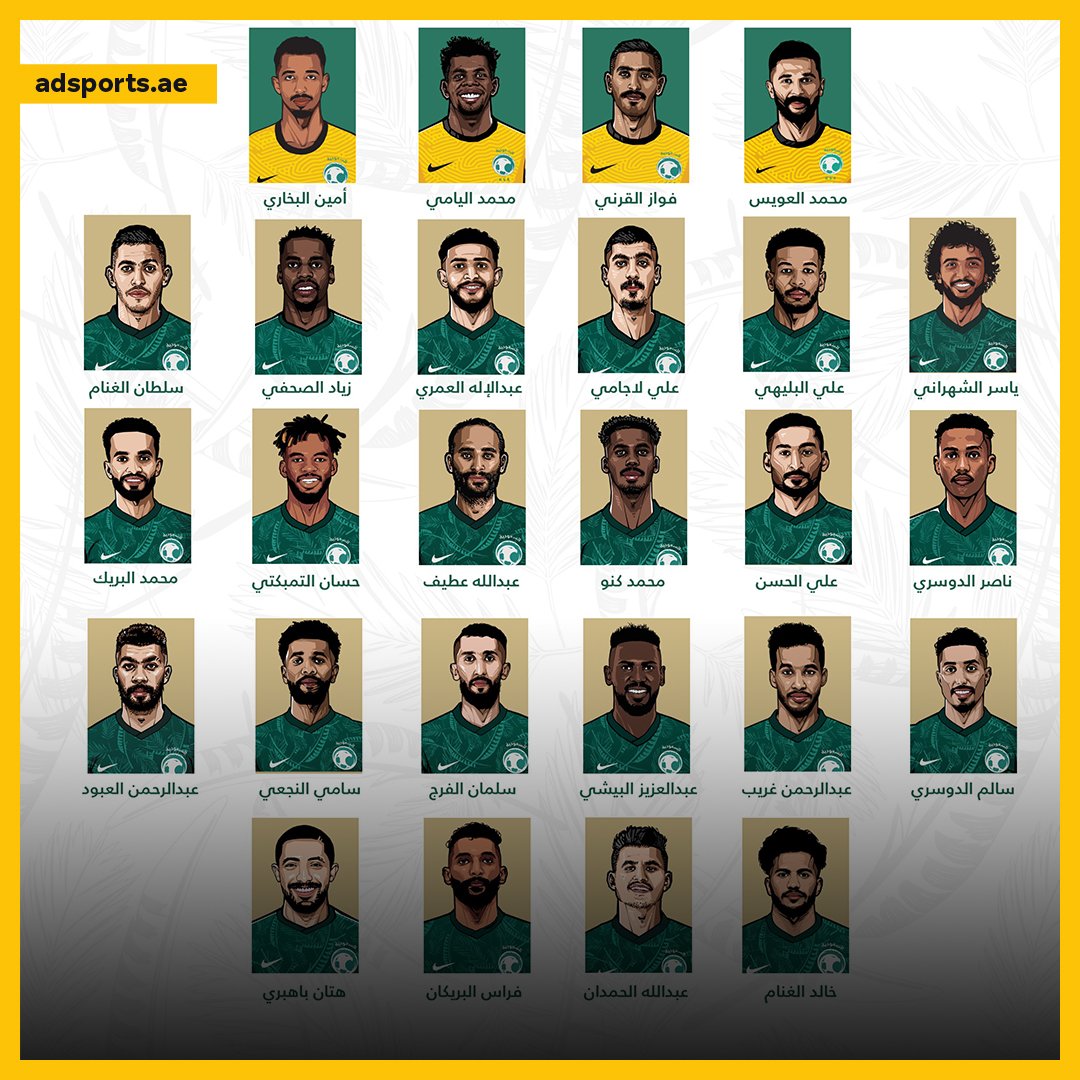 ريناد يعلن قائمة السعودية لكأس العالم 2022 ريناد يعلن قائمة السعودية لكأس العالم 2022