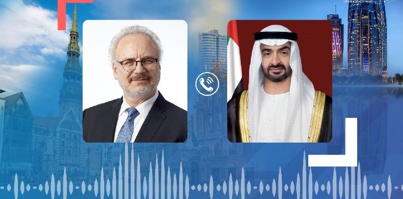 رئيس الإمارات يتلقى اتصالاً هاتفياً من رئيس لاتفيا رئيس الإمارات يتلقى اتصالاً هاتفياً من رئيس لاتفيا