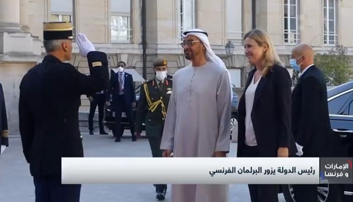 رئيس الإمارات يصل مقر البرلمان الفرنسي رئيس الإمارات يصل مقر البرلمان الفرنسي