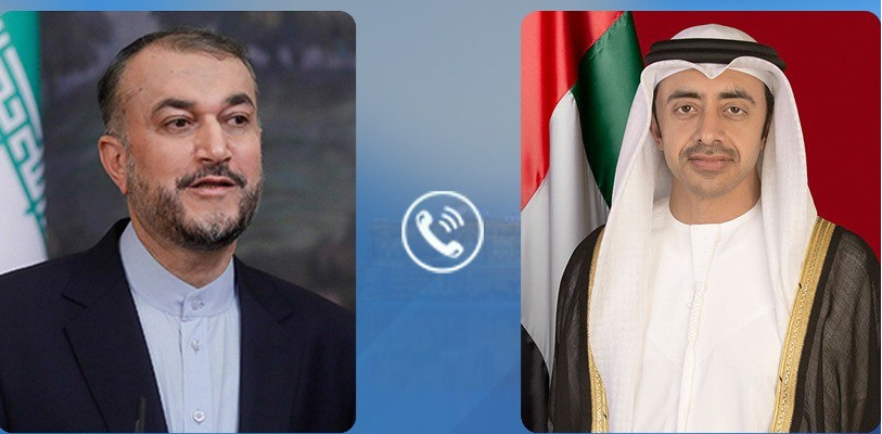 وزيرا خارجية الإمارات وإيران يبحثان تعزيز العلاقات بين البلدين وزيرا خارجية الإمارات وإيران يبحثان تعزيز العلاقات بين البلدين