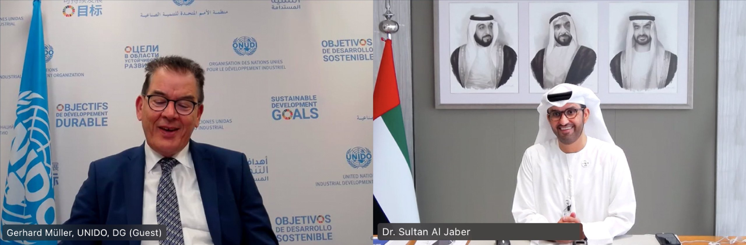 وزير الصناعة الإماراتي يبحث مع مدير عام " اليونيدو" تحفيز الاستثمار في البحث والتطوير وزير الصناعة الإماراتي يبحث مع مدير عام " اليونيدو" تحفيز الاستثمار في البحث والتطوير