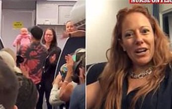 ممرضة متقاعدة تنقذ رضيعة على متن طائرة