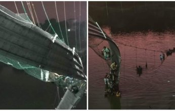 بالفيديو.. انهيار جسر معلق في الهند وسقوط المئات في النهر