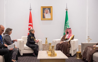 ولي العهد السعودي يلتقي رئيسة وزراء الجمهورية التونسية