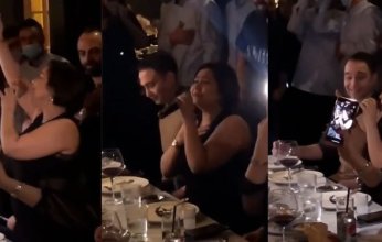 بالفيديو.. شيرين عبد الوهاب تغني بحبك يا لبنان بجانب زوجها حسام حبيب