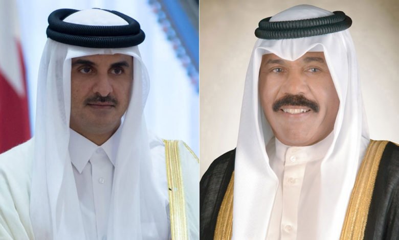 أمير الكويت يهنئ نظيره القطري بمناسبة ذكرى تولي مؤسس دولة قطر الحكم أمير الكويت يهنئ نظيره القطري بمناسبة ذكرى تولي مؤسس دولة قطر الحكم