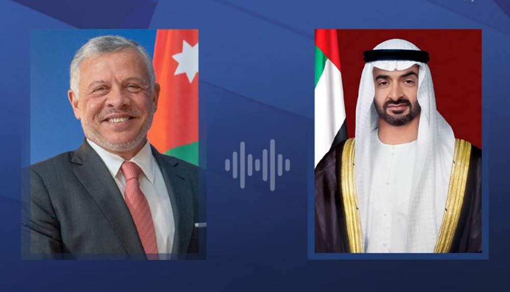 هاتفياً.. مباحثات إماراتية - أردنية لسبل تعزيز التعاون الثنائي بين البلدين هاتفياً.. مباحثات إماراتية - أردنية لسبل تعزيز التعاون الثنائي بين البلدين