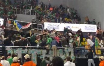 إصابات بين الجمهور بعد سقوط المدرج بقاعة حسن مصطفى خلال مباراة سوبر السلة