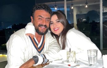 ياسمين عبد العزيز تحتفل بعيد ميلاد أحمد العوضي