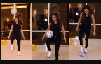 بالفيديو.. إليسا تستعرض مهارتها فى كرة القدم قبل لقاء المغرب وفرنسا