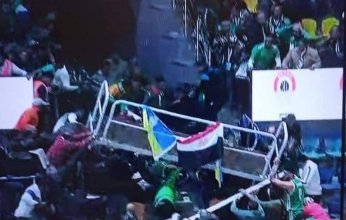 إصابة 20 من المشجعين في حادث سقوط مدرج حسن مصطفى بسوبر السلة