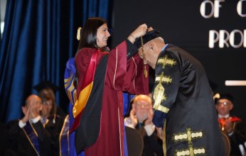 وزيرة التخطيط تشارك بحفل تنصيب د.مجدي يعقوب كأول رئيس شرفي للجامعة البريطانية بمصر