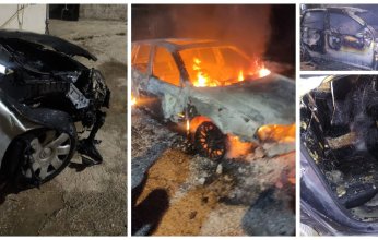 مستوطنون يحرقون مركبات فلسطينية جنوب نابلس