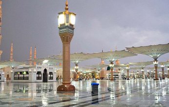 "شؤون المسجد النبوي" تكثف أعمالها خلال هطول الأمطار على المدينة المنورة.. اليوم