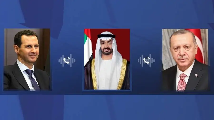 محمد بن زايد يعرب عن تضامن الإمارات مع سوريا وتركيا جراء الزلزال محمد بن زايد يعرب عن تضامن الإمارات مع سوريا وتركيا جراء الزلزال