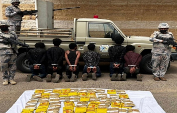 ضبط 6 أشخاص مخالفين لنظام أمن الحدود بحوزتهم مادة الحشيش المخدر بجازان
