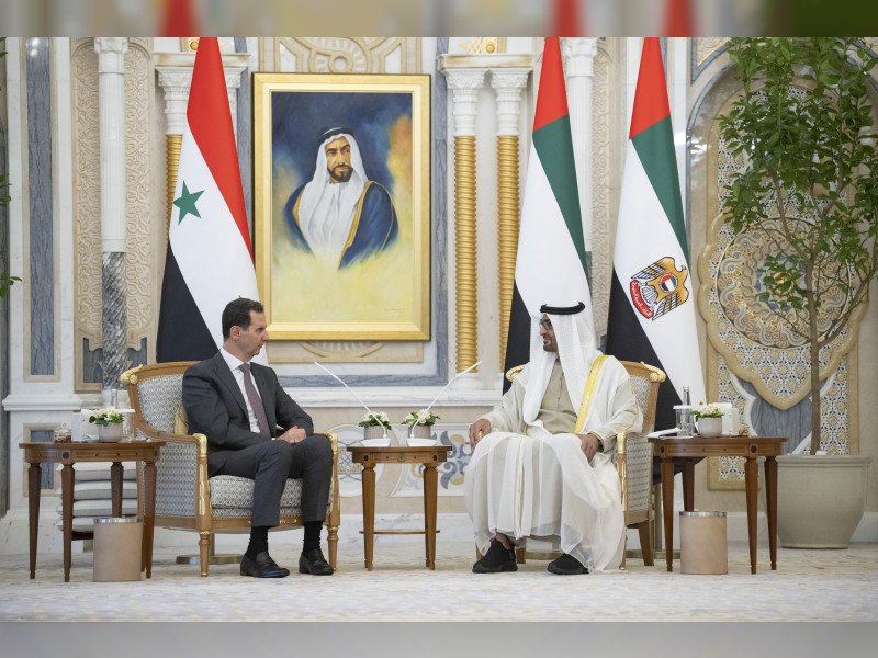 الرئيسان الإماراتي و السوري يبحثان علاقات البلدين والتطورات في المنطقة الرئيسان الإماراتي و السوري يبحثان علاقات البلدين والتطورات في المنطقة