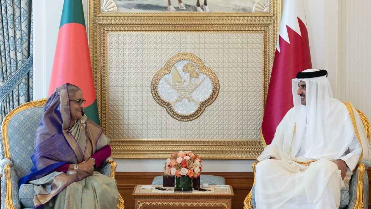 أمير قطر يستقبل رئيسة وزراء بنغلاديش أمير قطر يستقبل رئيسة وزراء بنغلاديش