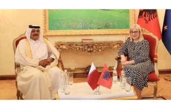 رئيسة البرلمان في ألبانيا تلتقي سفير دولة قطر