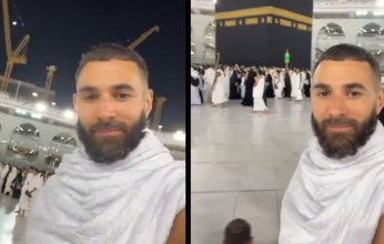 بالفيديو.. النجم الفرنسي كريم بنزيما يؤدي مناسك العمرة