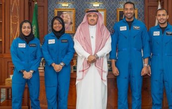 رواد الفضاء السعوديون يزورون جامعة الملك خالد