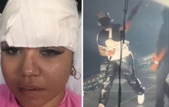 بالفيديو.. مطرب شهير يضرب معجبة بالميكروفون أثناء إحيائه حفلًا غنائيًا