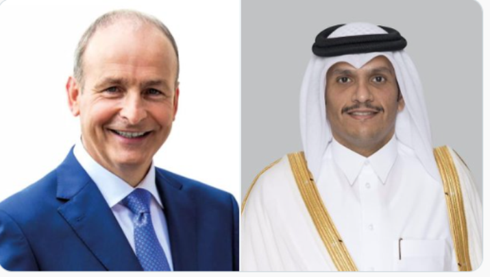 هاتفيا.. قطر وأيرلندا تبحثان تطورات الأوضاع في الأراضي الفلسطينية هاتفيا.. قطر وأيرلندا تبحثان تطورات الأوضاع في الأراضي الفلسطينية