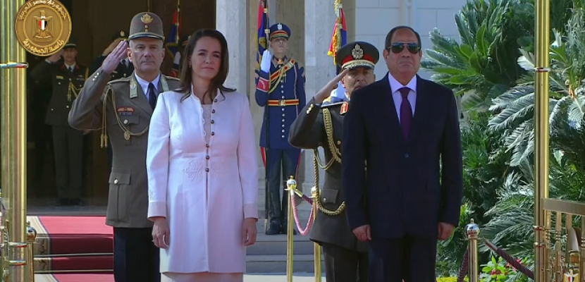 الرئيس السيسي يجري محادثات مع رئيسة المجر كاتالين نوفاك في قصر الاتحادية الرئيس السيسي يجري محادثات مع رئيسة المجر كاتالين نوفاك في قصر الاتحادية