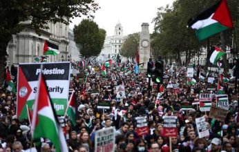 تظاهرة حاشدة تنطلق في لندن لدعم الفلسطينيين