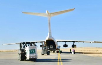 شحنة مساعدات سعودية إلى غزة (صور)