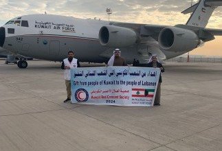 رسائل الخير.. إقلاع الرحلة الثامنة من الجسر الجوي الكويتي لإغاثة لبنان بحمولة 30 طنا من المساعدات