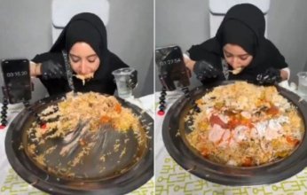 بالفيديو.. شاهد تيك توكر تأكل كمية ضخمة من المقلوبة في 6 دقائق فقط