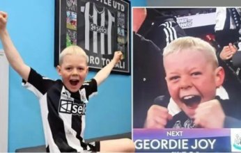 أصغر مشجع.. الكاميرا تقبض على طفل هرب من المدرسة لحضور مباراة نيوكاسل