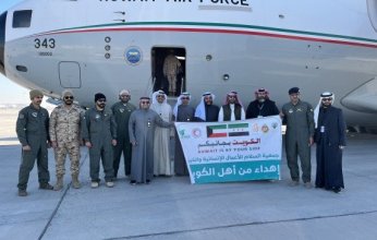 إقلاع الطائرة الكويتية السابعة من الجسر الجوي لسوريا محملة بـ40 طنا من المساعدات الغذائية والشتوية