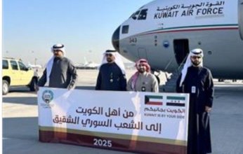 رسائل الخير.. إقلاع الطائرة الـ18 من الجسر الجوي الكويتي لسوريا محملة بـ 36 طنًا من المواد الغذائية