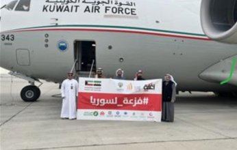 رسائل الخير. إقلاع الطائرة الـ27 من الجسر الجوي الكويتي إلى سوريا محملة بـ40 طنا من المواد الطبية