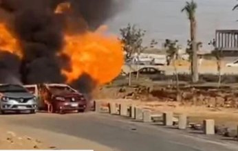 شاهد.. انفجار خط غاز رئيسي بطريق الواحات بمدينة 6 أكتوبر في مصر