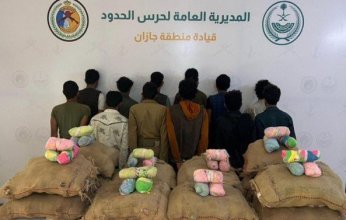 ضبط 12 شخصا لمحاولتهم تهريب كمية من نبات القات المخدر بمنطقة جازان