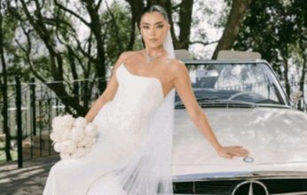 الممثلة اللبنانية ستيفاني عطالله تتألق بإطلالة أوروبية راقية في حفل زفافها ببيروت