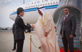 ولي العهد الكويتي يصل إلى مطار كانساي الدولي بمدينة أوساكا اليابانية