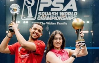 أشرف صبحى يهنىء الثنائي نور الشربيني ومصطفى عسل بعد تتويج ببطولة العالم للاسكواش