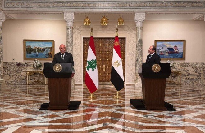 الرئيس اللبناني من القاهرة: ندعو المجتمع الدولي لإلزام الاحتلال الإسرائيلي بوقف النار والانسحاب الكامل الرئيس اللبناني من القاهرة: ندعو المجتمع الدولي لإلزام الاحتلال الإسرائيلي بوقف النار والانسحاب الكامل