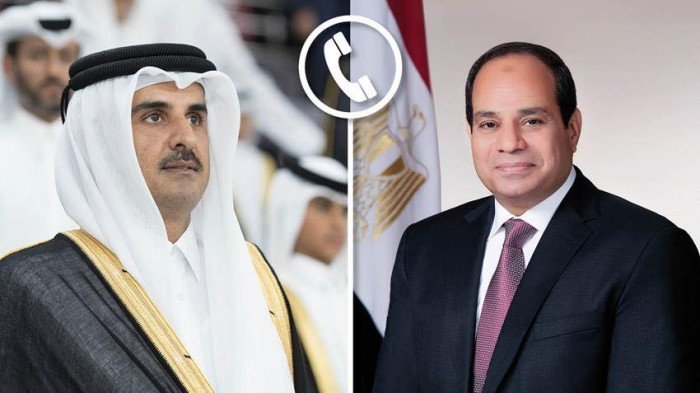 الرئيس المصري والأمير تميم يتبادلان وجهات النظر حول الأوضاع الإقليمية في الشرق الأوسط الرئيس المصري والأمير تميم يتبادلان وجهات النظر حول الأوضاع الإقليمية في الشرق الأوسط