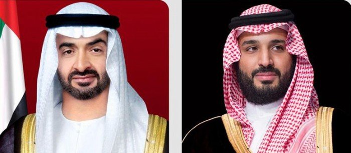 ولي العهد السعودي يتلقى اتصالًا هاتفيًا من رئيس الإمارات ولي العهد السعودي يتلقى اتصالًا هاتفيًا من رئيس الإمارات