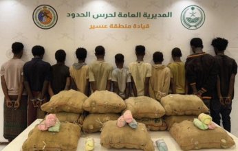 ضبط (11) شخصا لمحاولتهم تهريب كمية من نبات القات المخدر بمنطقة عسير